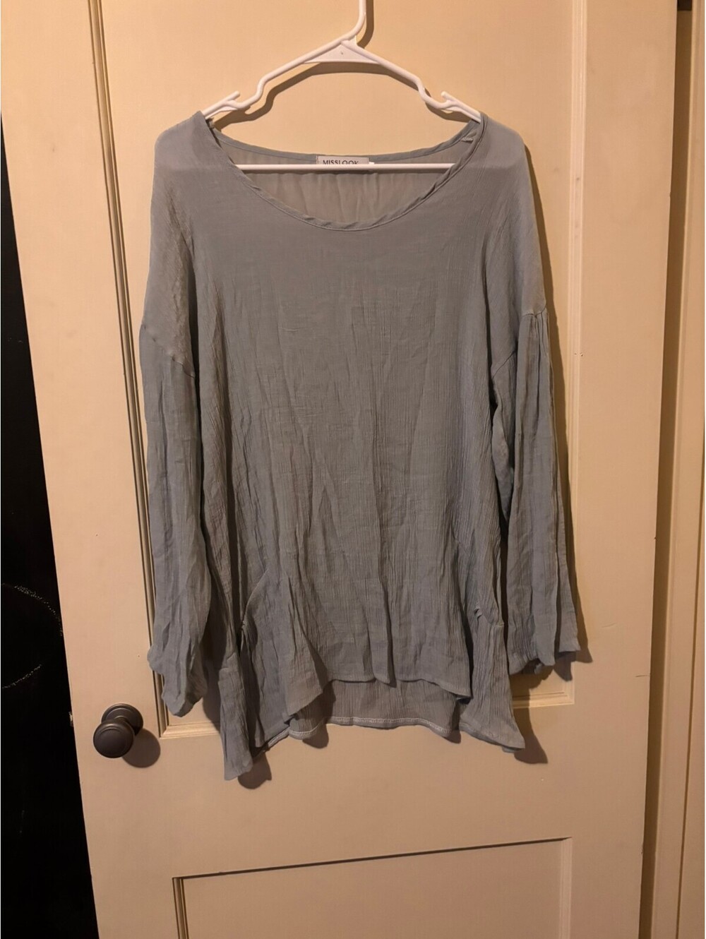 Misslook Light Blue Long Sleeve Blouse Large